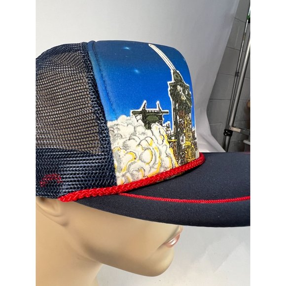 Kandi Tops NASA Kennedy Space Center Mesh Back Trucker Cap OS Adjustable Blue - Picture 13 of 16